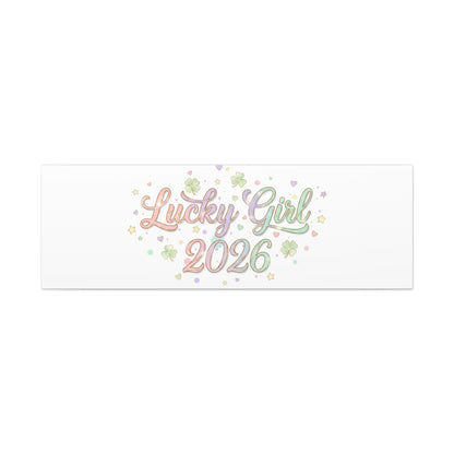 Lucky Girl 2026 Canvas | Manifest Luck, Lucky Charms Wall Art-Canvas-Haxberry-Printify