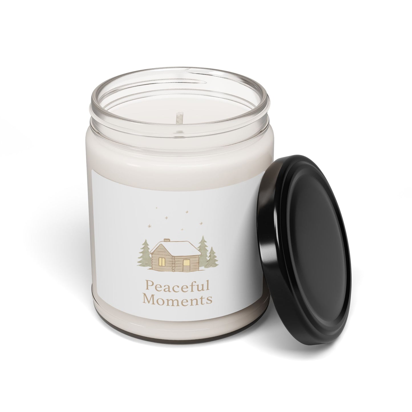 Peaceful Moments Scented Soy Candle — 9oz Cozy Cabin Aromatherapy Candle-Home Decor-Haxberry-Printify