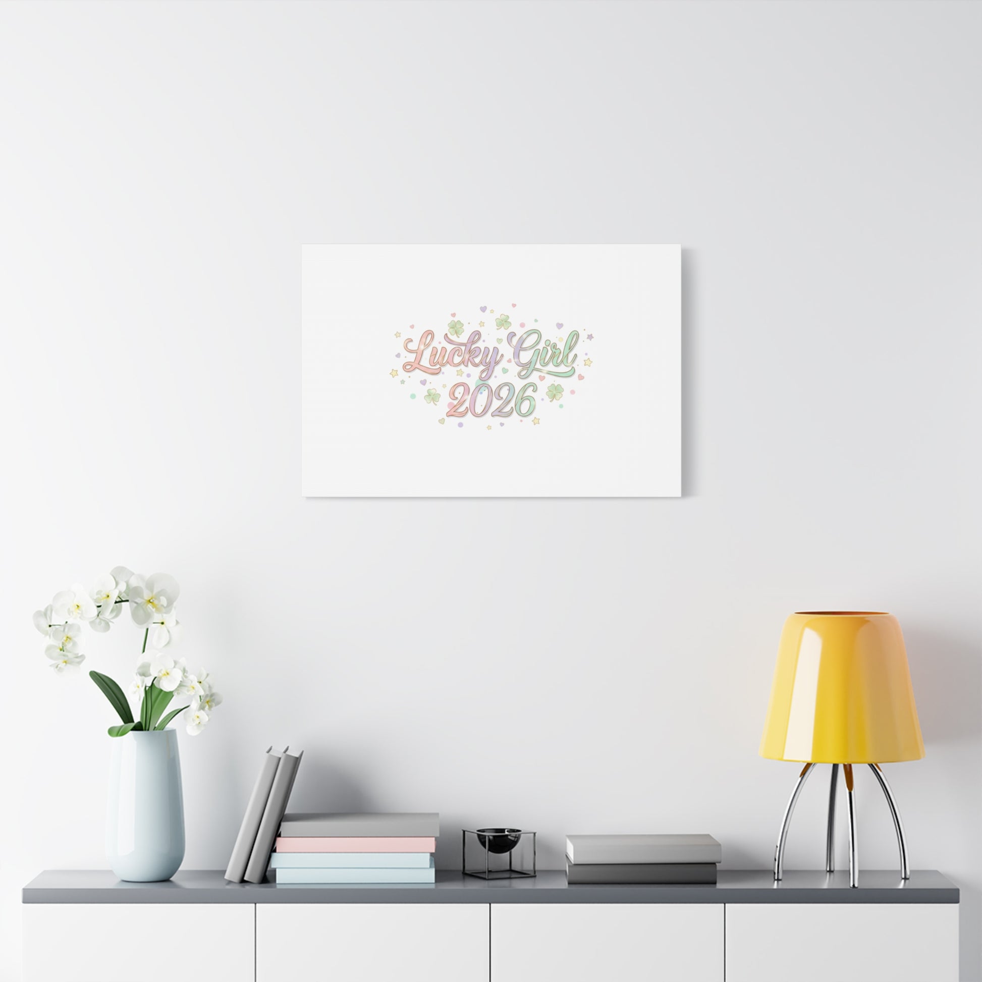 Lucky Girl 2026 Canvas | Manifest Luck, Lucky Charms Wall Art-Canvas-Haxberry-Printify