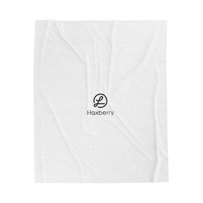 Plush Velveteen Blanket — Ultra-Soft White Cozy Throw-All Over Prints-Haxberry-Printify
