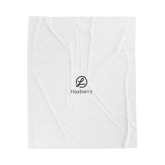 Plush Velveteen Blanket — Ultra-Soft White Cozy Throw-All Over Prints-Haxberry-Printify