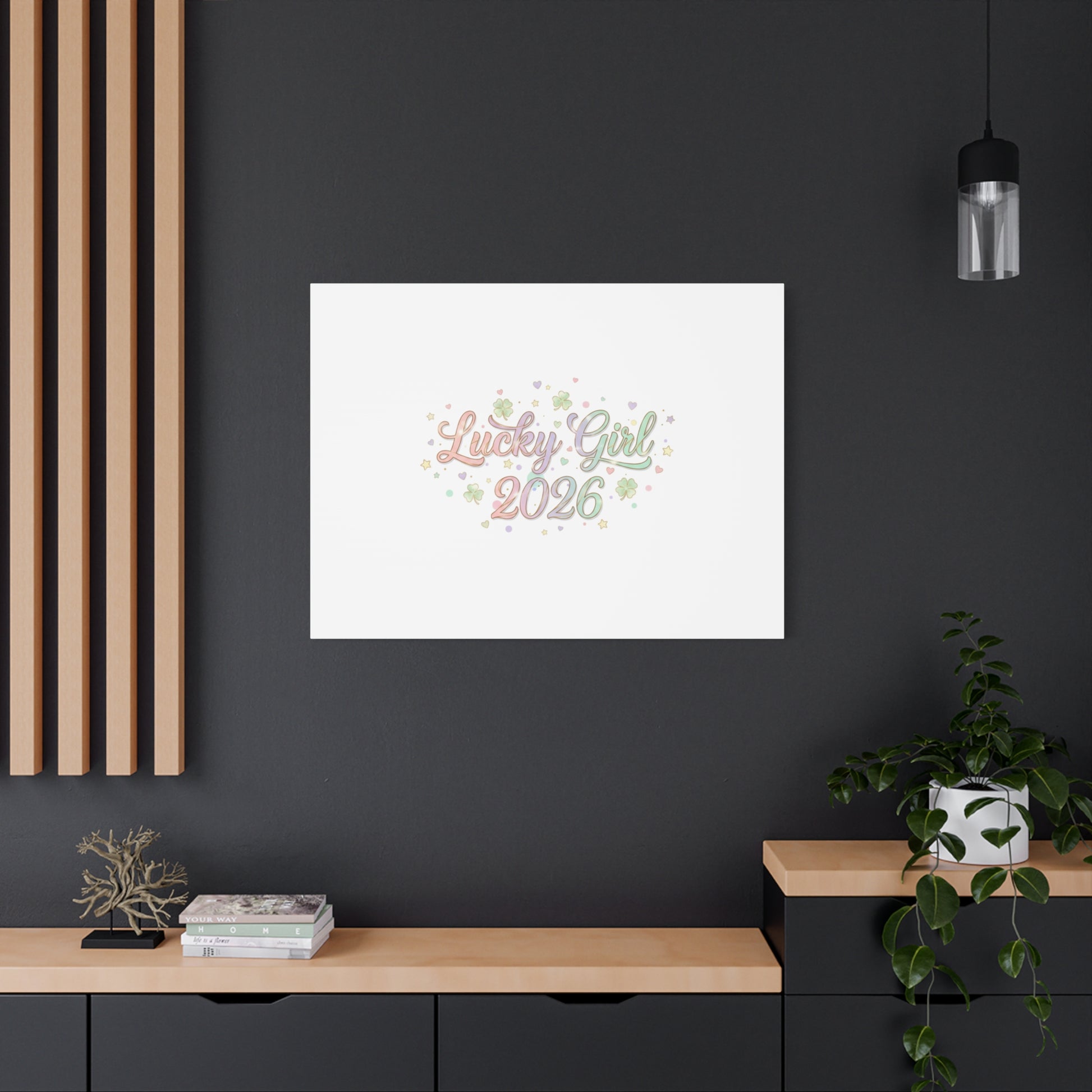 Lucky Girl 2026 Canvas | Manifest Luck, Lucky Charms Wall Art-Canvas-Haxberry-Printify