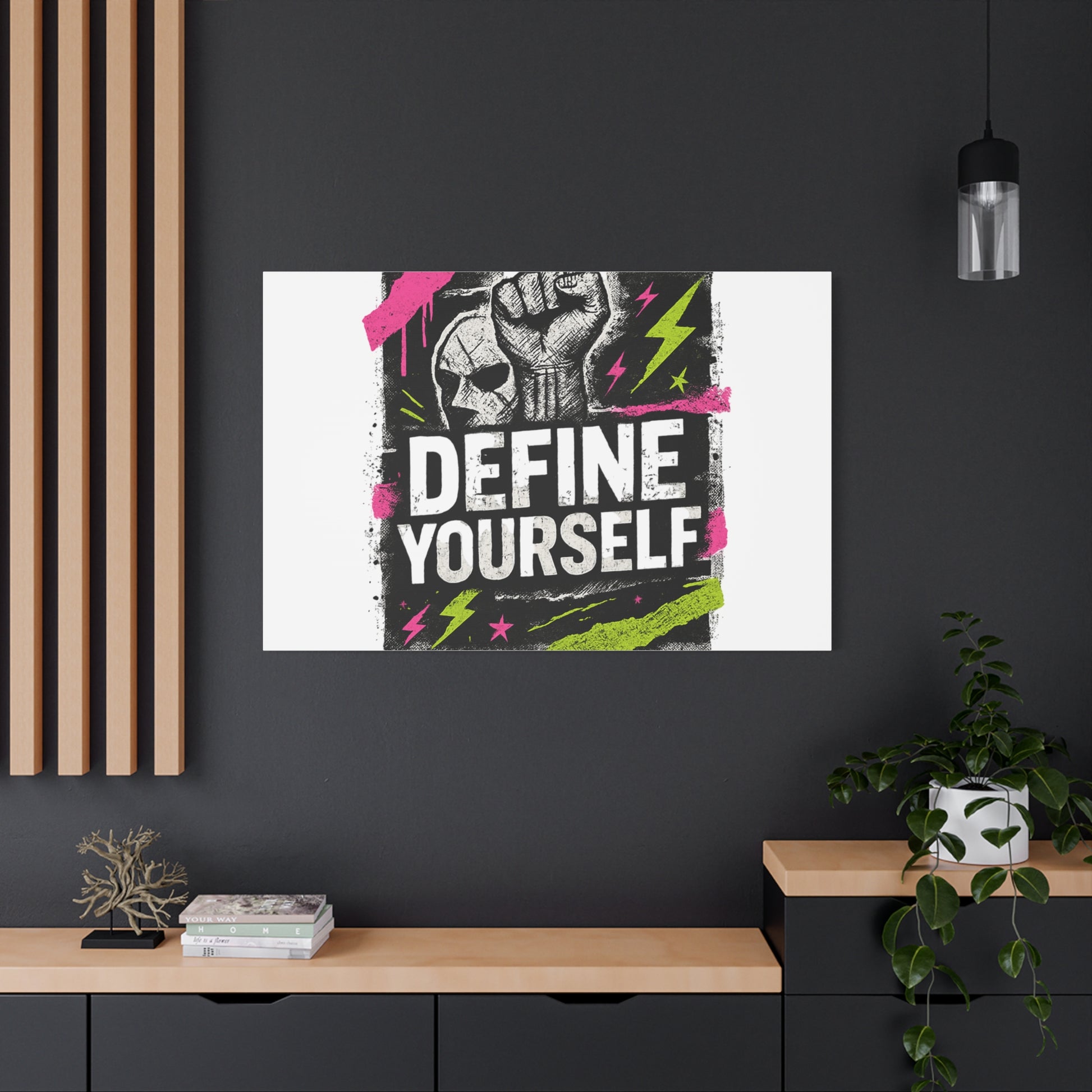 Define Yourself Canvas Wall Art — Bold Motivational Matte Print-Canvas-Haxberry-Printify