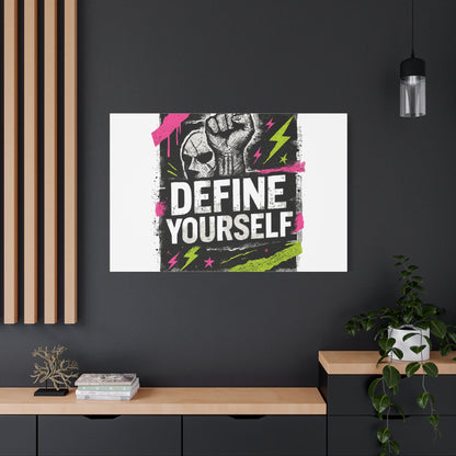 Define Yourself Canvas Wall Art — Bold Motivational Matte Print-Canvas-Haxberry-Printify