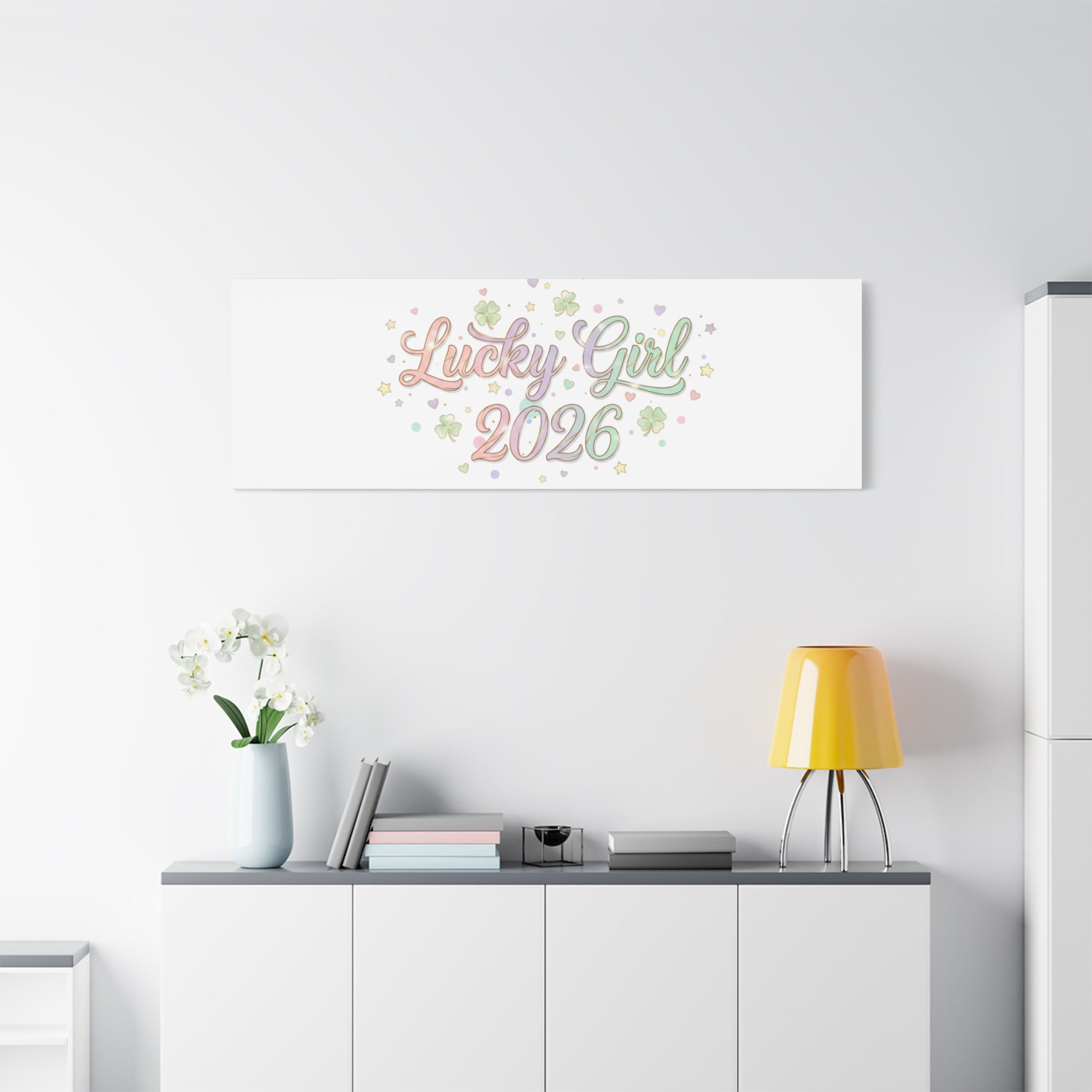 Lucky Girl 2026 Canvas | Manifest Luck, Lucky Charms Wall Art-Canvas-Haxberry-Printify