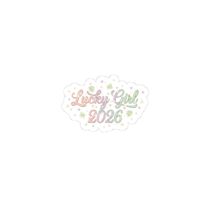 Lucky Girl 2026 Kiss-Cut Stickers | manifest luck, 2026 lucky charms-Paper products-Haxberry-Printify