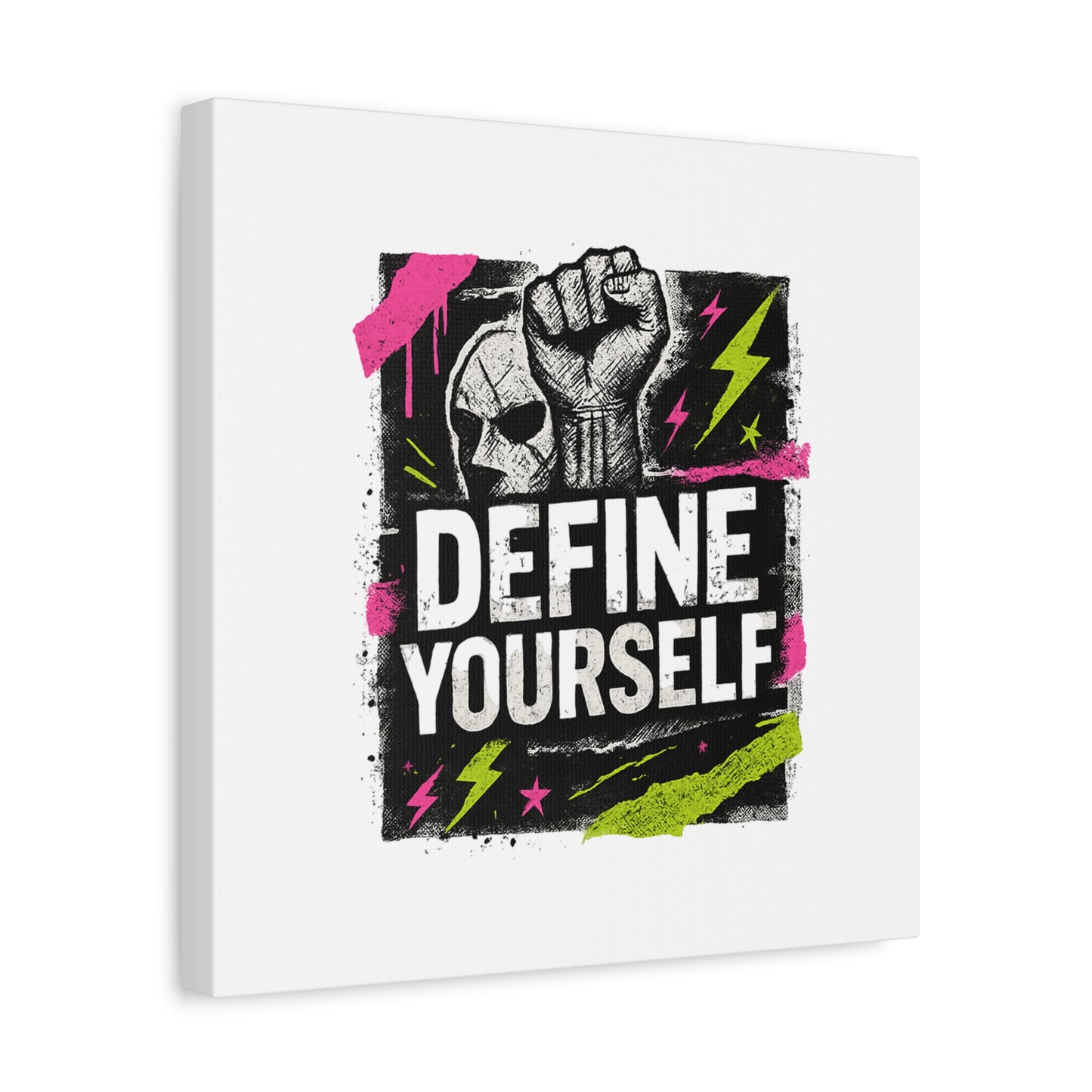 Define Yourself Canvas Wall Art — Bold Motivational Matte Print-Canvas-Haxberry-Printify