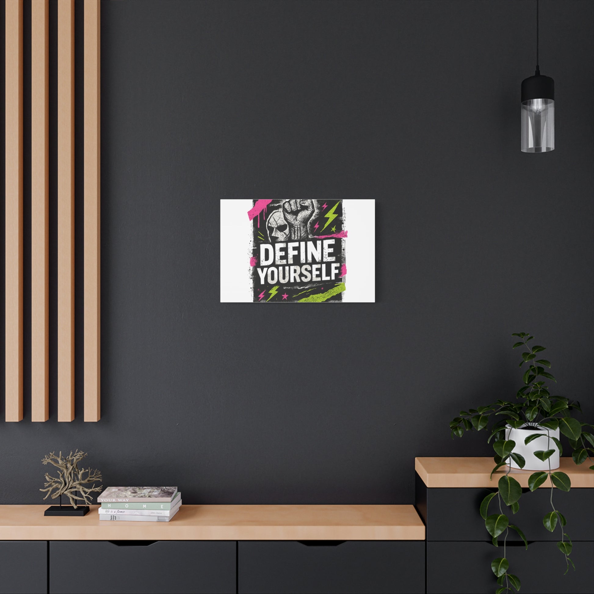 Define Yourself Canvas Wall Art — Bold Motivational Matte Print-Canvas-Haxberry-Printify