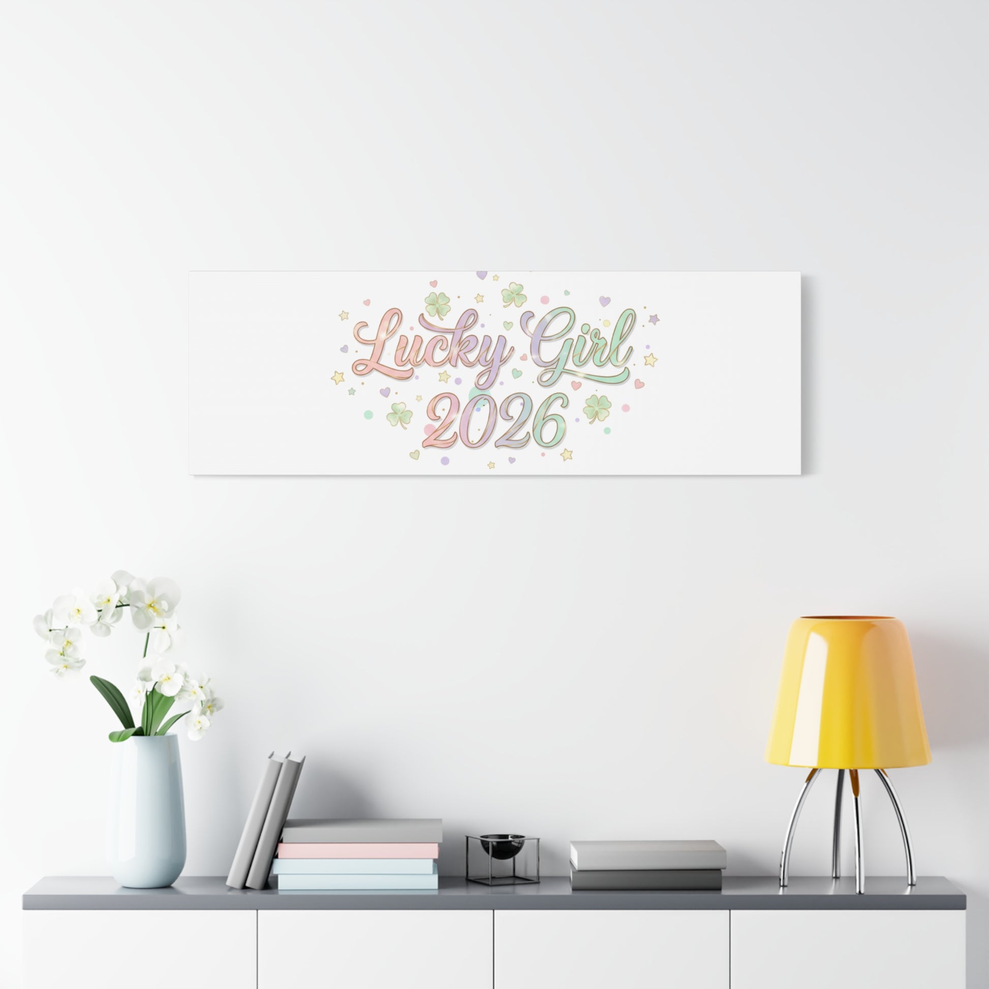 Lucky Girl 2026 Canvas | Manifest Luck, Lucky Charms Wall Art-Canvas-Haxberry-Printify