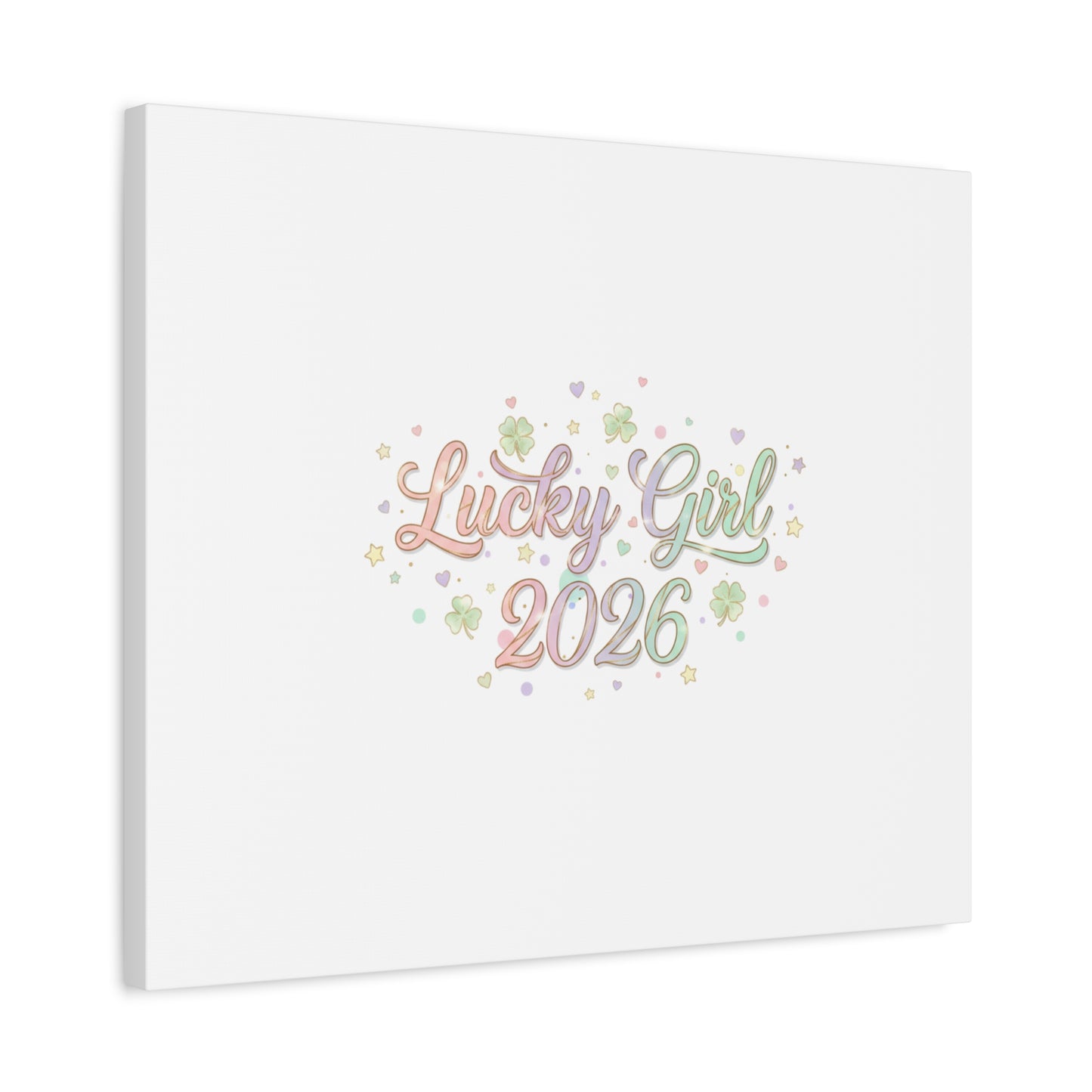 Lucky Girl 2026 Canvas | Manifest Luck, Lucky Charms Wall Art-Canvas-Haxberry-Printify