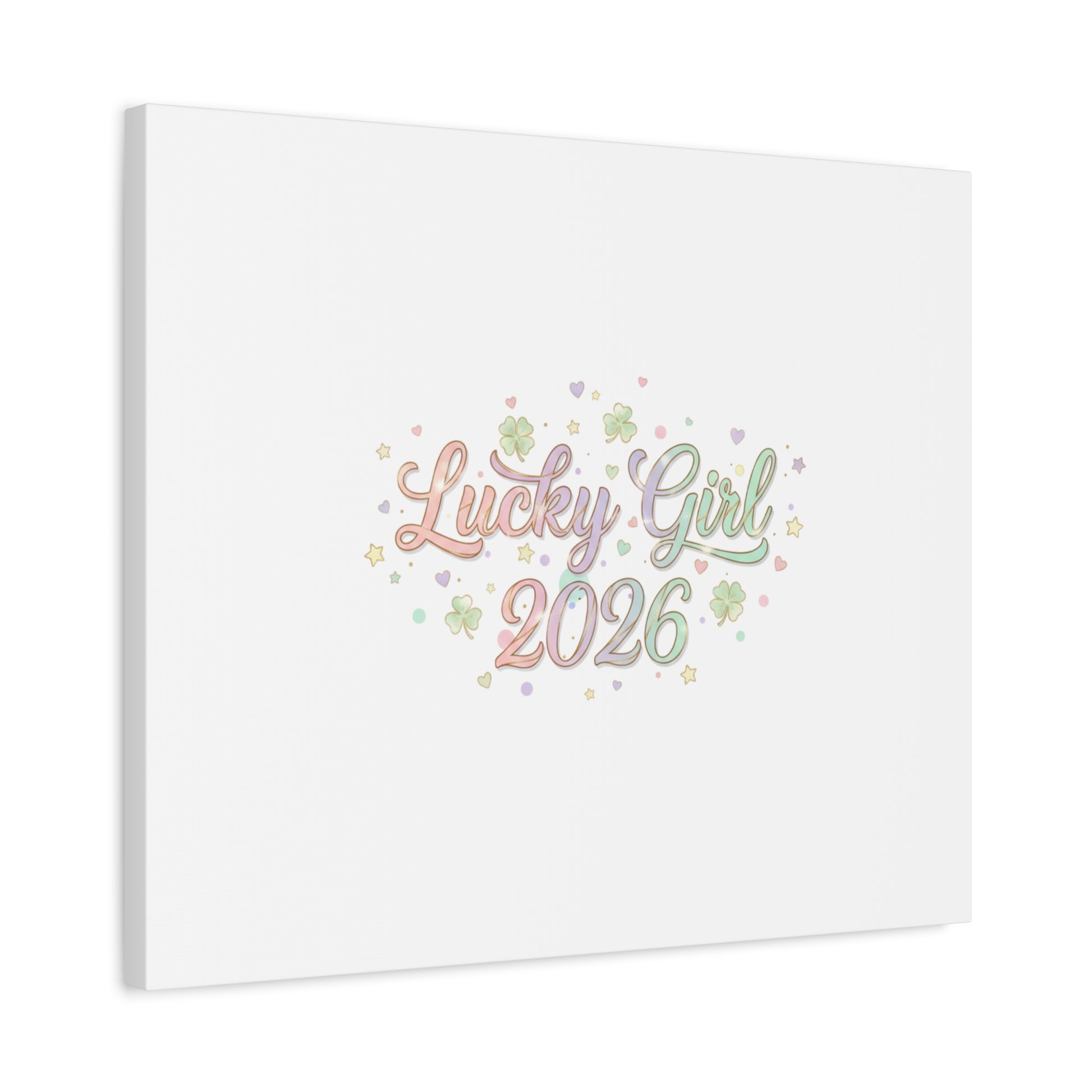 Lucky Girl 2026 Canvas | Manifest Luck, Lucky Charms Wall Art-Canvas-Haxberry-Printify