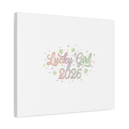Lucky Girl 2026 Canvas | Manifest Luck, Lucky Charms Wall Art-Canvas-Haxberry-Printify