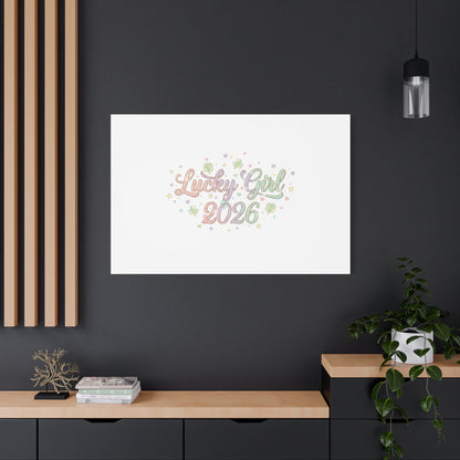 Lucky Girl 2026 Canvas | Manifest Luck, Lucky Charms Wall Art-Canvas-Haxberry-Printify