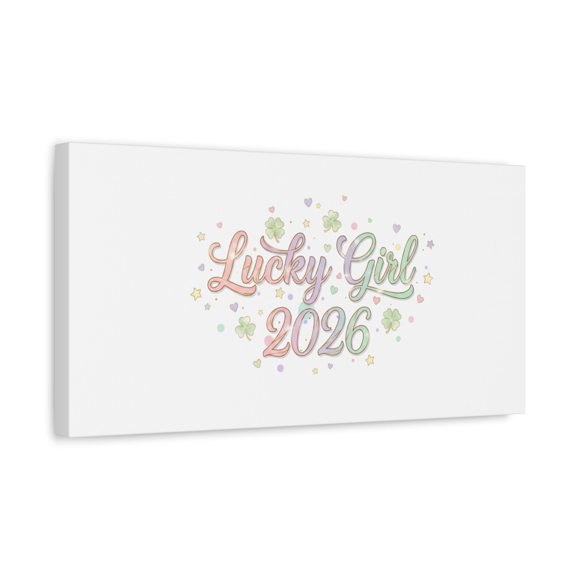 Lucky Girl 2026 Canvas | Manifest Luck, Lucky Charms Wall Art-Canvas-Haxberry-Printify