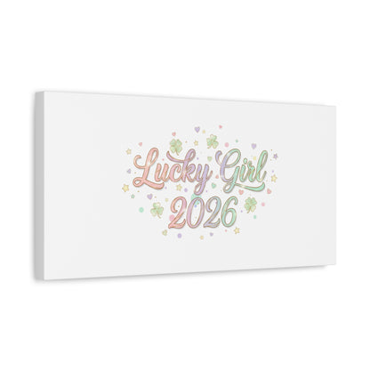 Lucky Girl 2026 Canvas | Manifest Luck, Lucky Charms Wall Art-Canvas-Haxberry-Printify