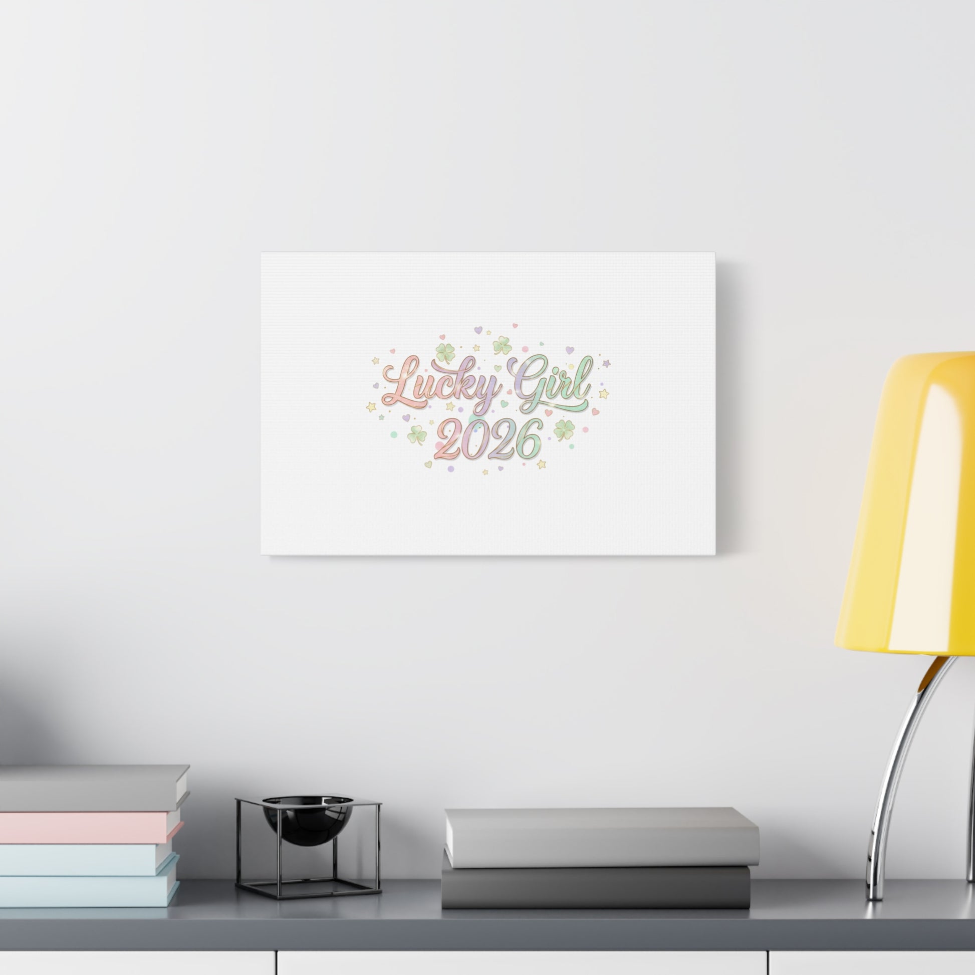 Lucky Girl 2026 Canvas | Manifest Luck, Lucky Charms Wall Art-Canvas-Haxberry-Printify