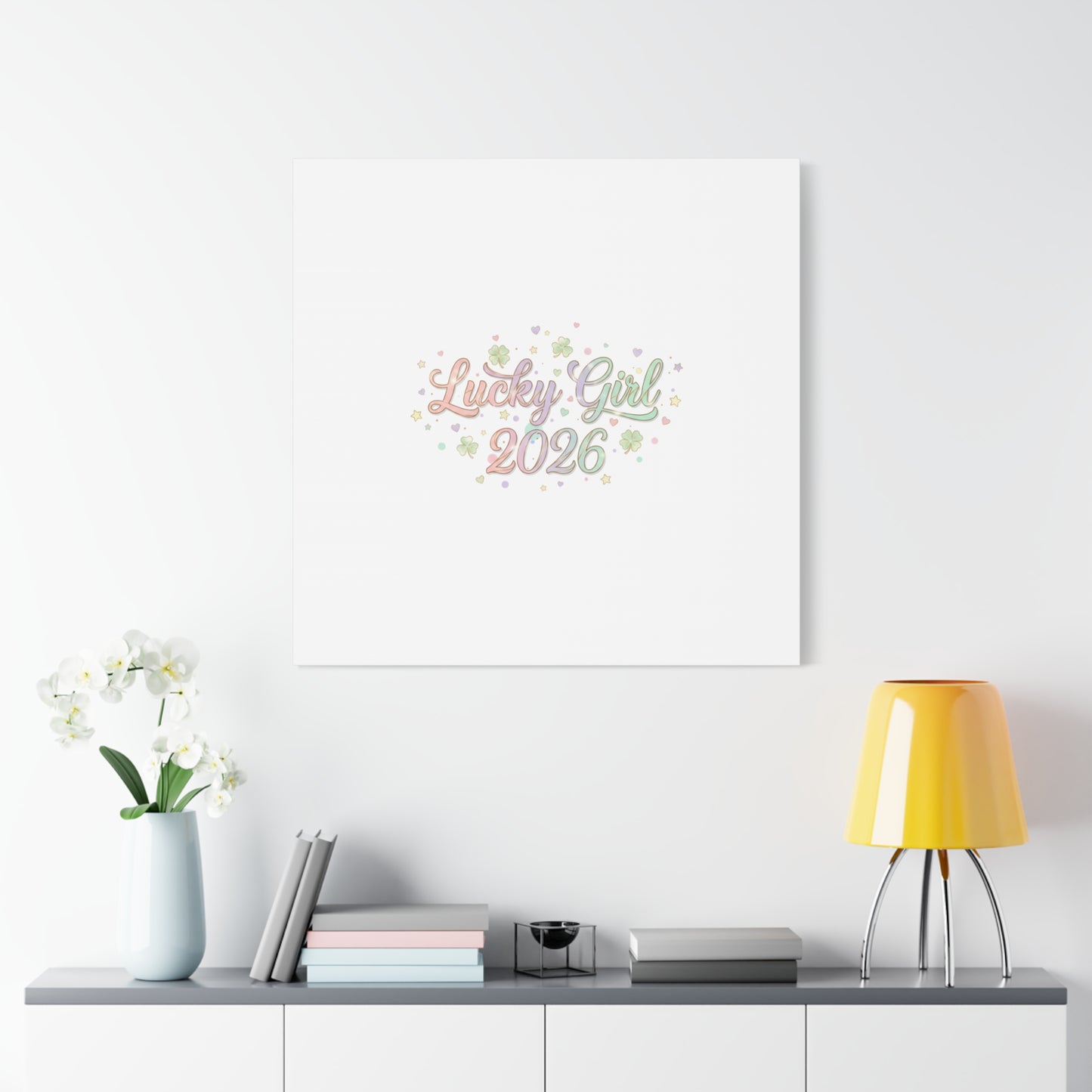 Lucky Girl 2026 Canvas | Manifest Luck, Lucky Charms Wall Art-Canvas-Haxberry-Printify