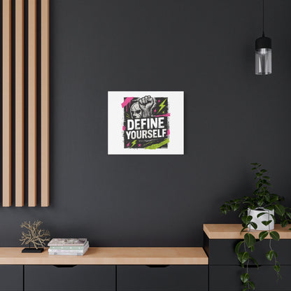 Define Yourself Canvas Wall Art — Bold Motivational Matte Print-Canvas-Haxberry-Printify