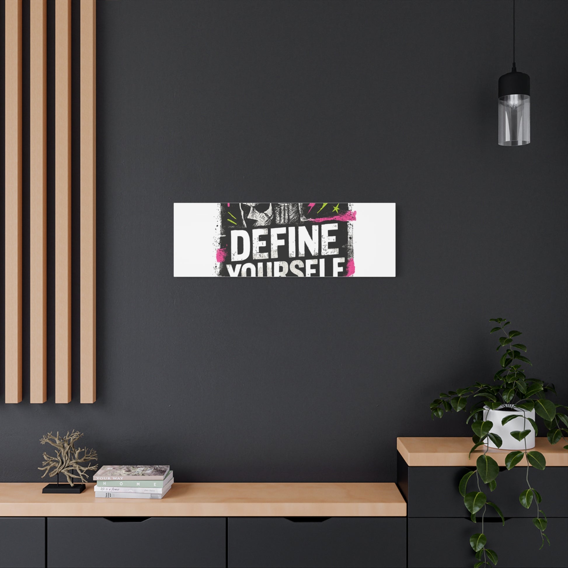 Define Yourself Canvas Wall Art — Bold Motivational Matte Print-Canvas-Haxberry-Printify