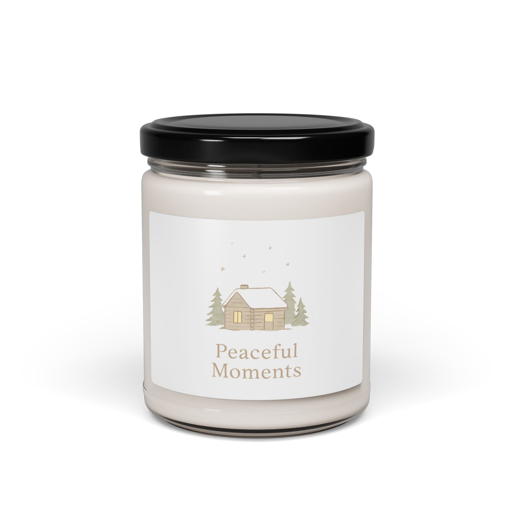 Peaceful Moments Scented Soy Candle — 9oz Cozy Cabin Aromatherapy Candle-Home Decor-Haxberry-Printify