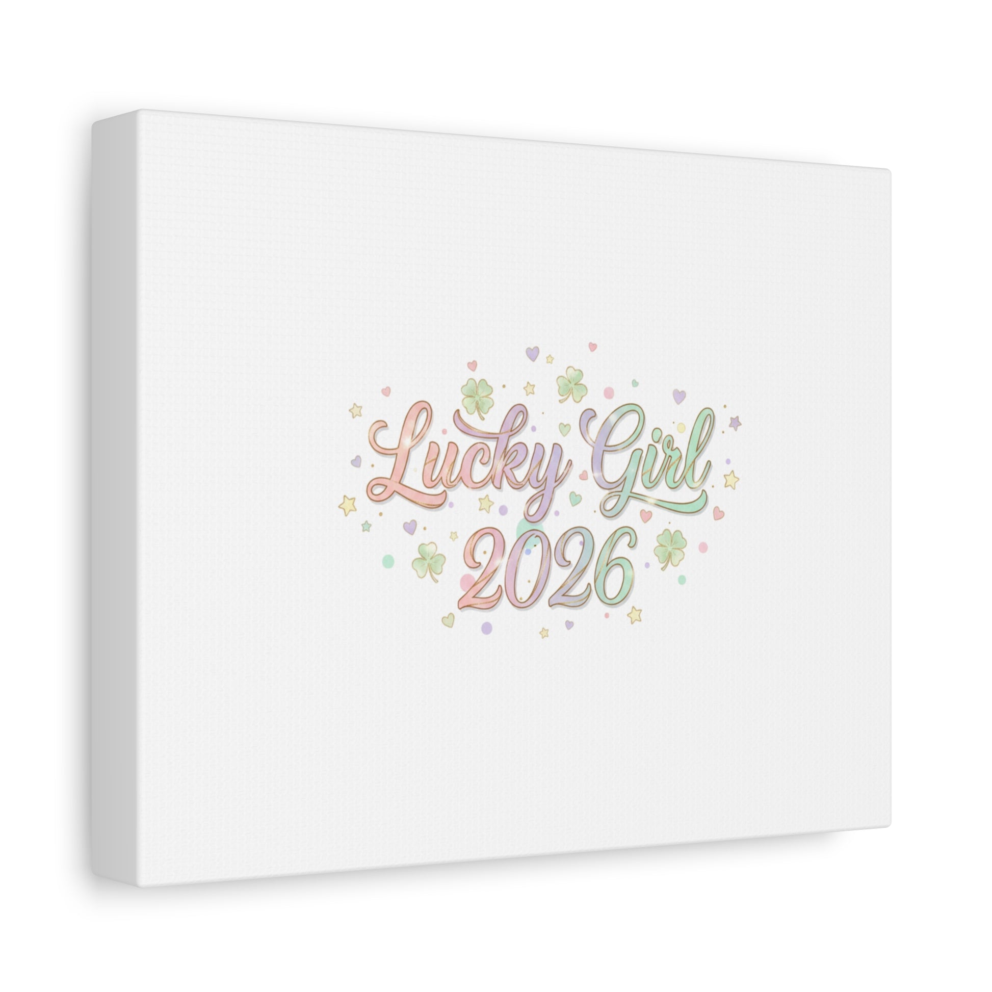 Lucky Girl 2026 Canvas | Manifest Luck, Lucky Charms Wall Art-Canvas-Haxberry-Printify