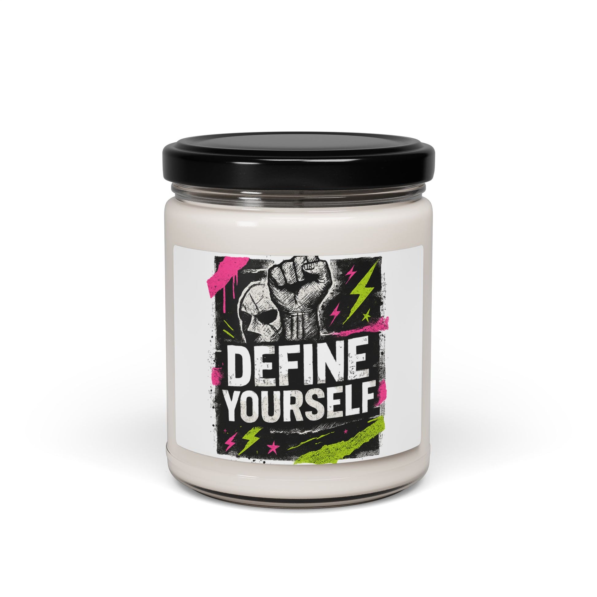 Define Yourself Soy Candle — 9oz Scented Jar for Empowerment & Gift-Home Decor-Haxberry-Scent:Peppered Passionfruit-Size:9oz-Printify