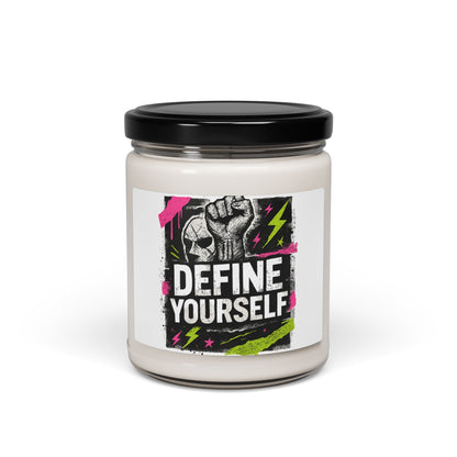 Define Yourself Soy Candle — 9oz Scented Jar for Empowerment & Gift-Home Decor-Haxberry-Scent:Peppered Passionfruit-Size:9oz-Printify