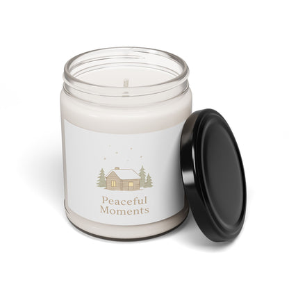 Peaceful Moments Scented Soy Candle — 9oz Cozy Cabin Aromatherapy Candle-Home Decor-Haxberry-Printify