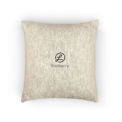 Woven Pillow — Neutral Handwoven Decorative Cushion with Subtle Logo-Pillow-Haxberry-Printify