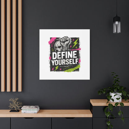 Define Yourself Canvas Wall Art — Bold Motivational Matte Print-Canvas-Haxberry-Printify