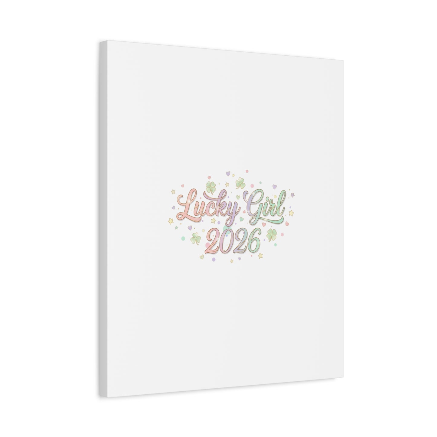 Lucky Girl 2026 Canvas | Manifest Luck, Lucky Charms Wall Art-Canvas-Haxberry-Printify