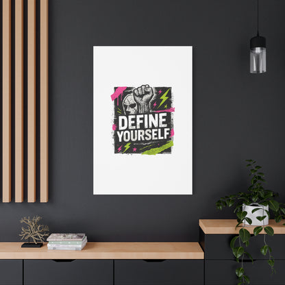 Define Yourself Canvas Wall Art — Bold Motivational Matte Print-Canvas-Haxberry-Printify