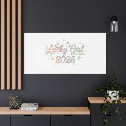 Lucky Girl 2026 Canvas | Manifest Luck, Lucky Charms Wall Art-Canvas-Haxberry-Printify