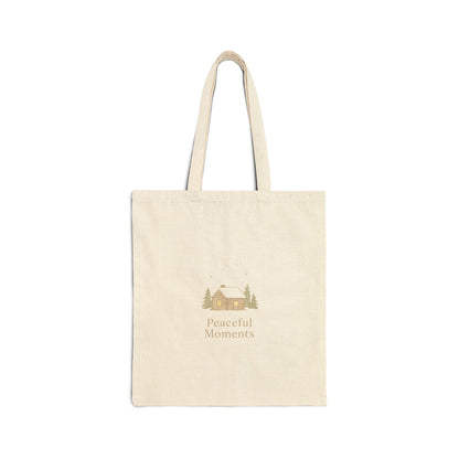 Peaceful Moments Canvas Tote — Cottage Scene Cotton Tote Bag-Bags-Haxberry-Printify