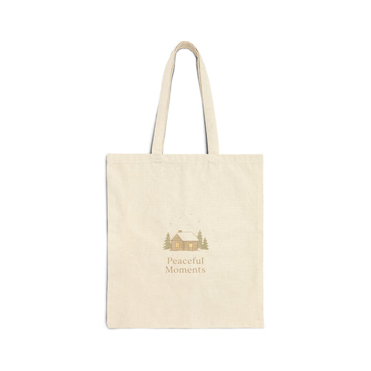 Peaceful Moments Canvas Tote — Cottage Scene Cotton Tote Bag-Bags-Haxberry-Printify