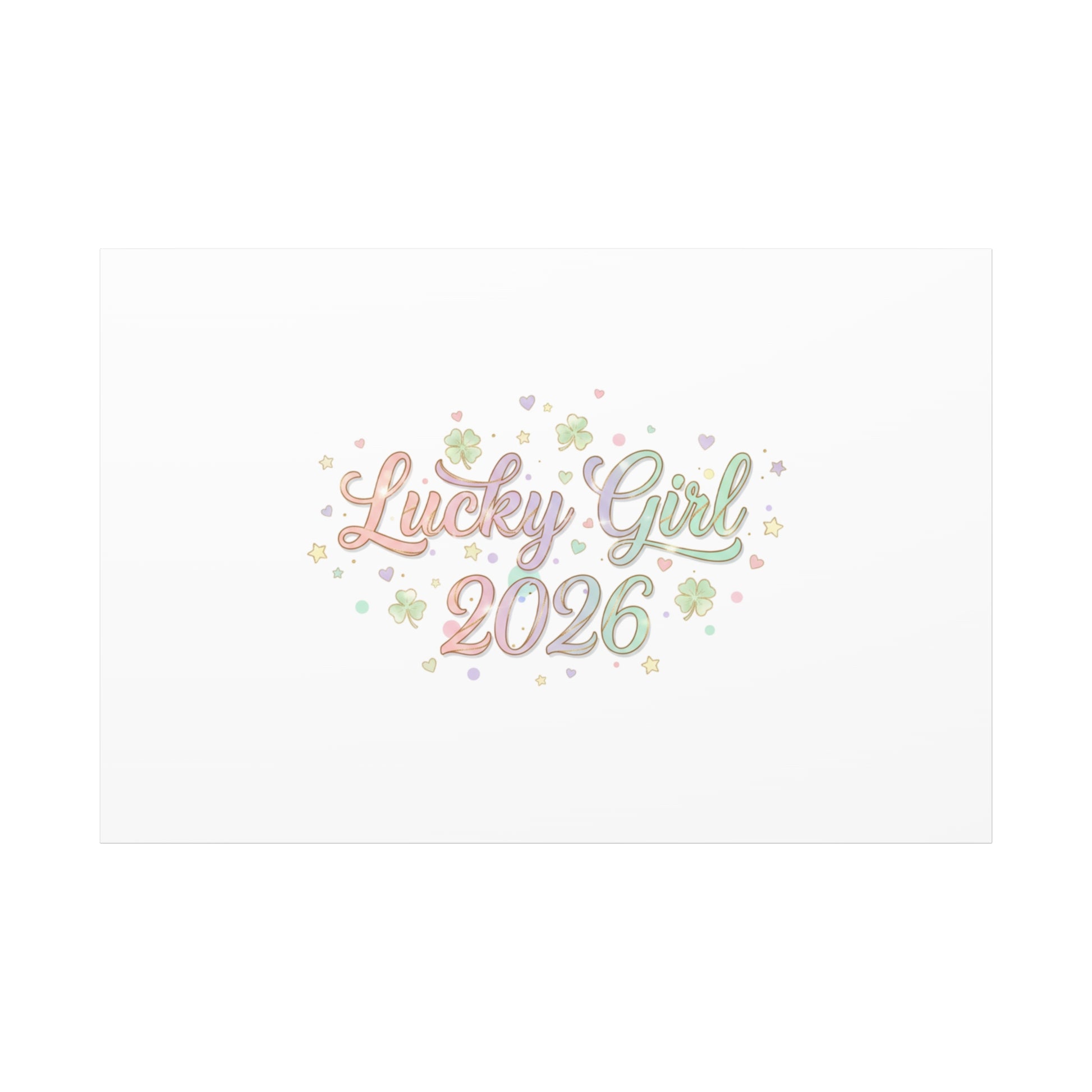 Lucky Girl 2026 Canvas | Manifest Luck, Lucky Charms Wall Art-Canvas-Haxberry-Printify
