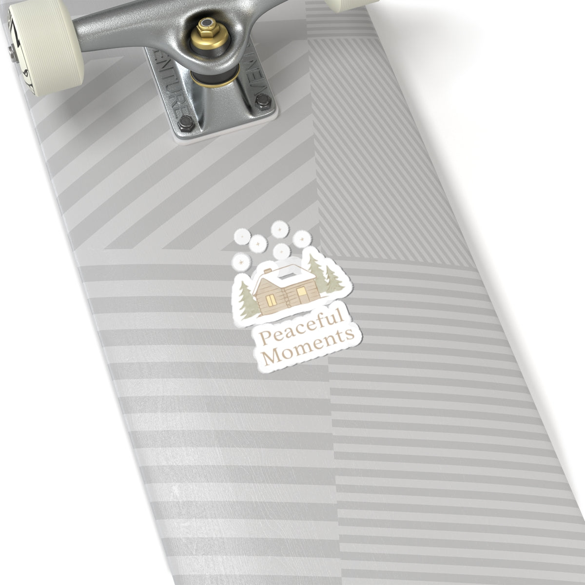 Peaceful Moments Cabin Sticker — Cozy Winter Kiss-Cut Sticker-Paper products-Haxberry-Printify