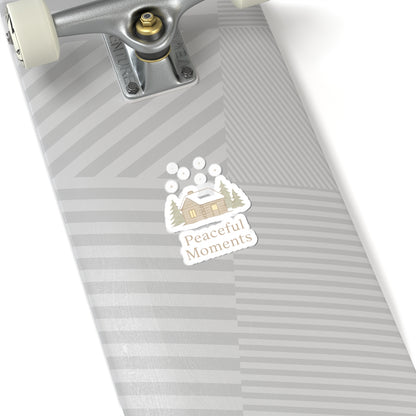 Peaceful Moments Cabin Sticker — Cozy Winter Kiss-Cut Sticker-Paper products-Haxberry-Printify