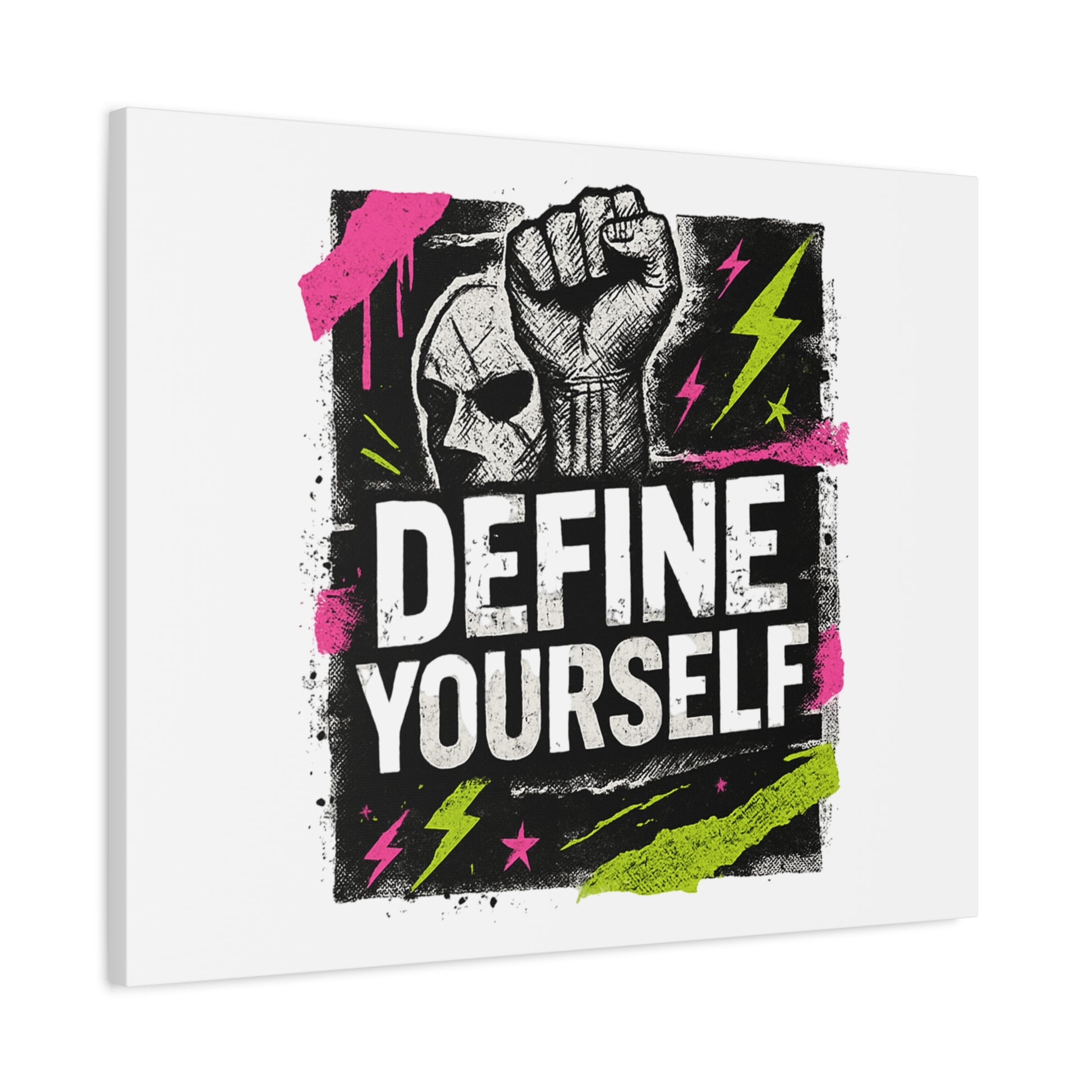 Define Yourself Canvas Wall Art — Bold Motivational Matte Print-Canvas-Haxberry-Printify