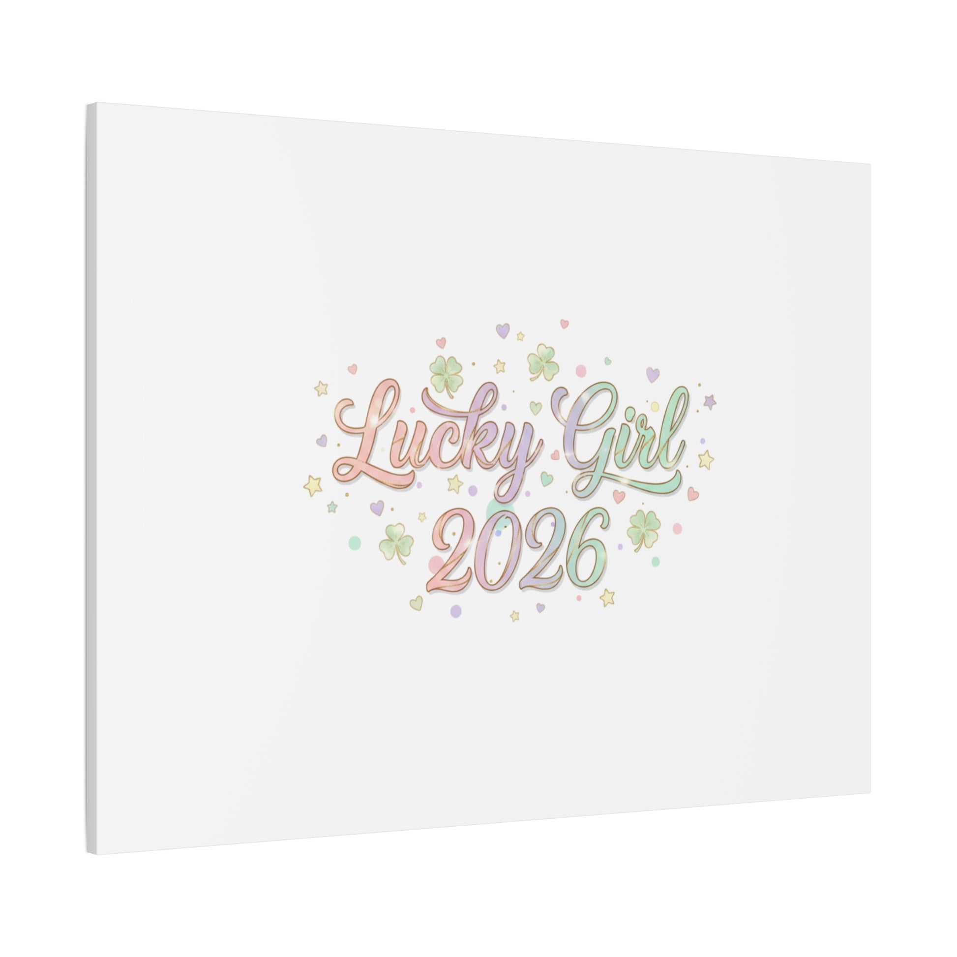 Lucky Girl 2026 Canvas | Manifest Luck, Lucky Charms Wall Art-Canvas-Haxberry-Printify