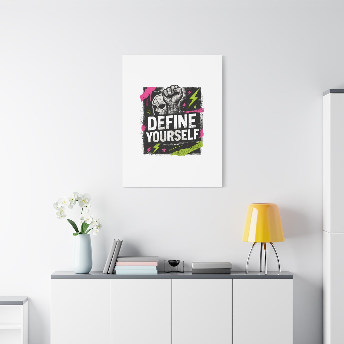Define Yourself Canvas Wall Art — Bold Motivational Matte Print-Canvas-Haxberry-Printify