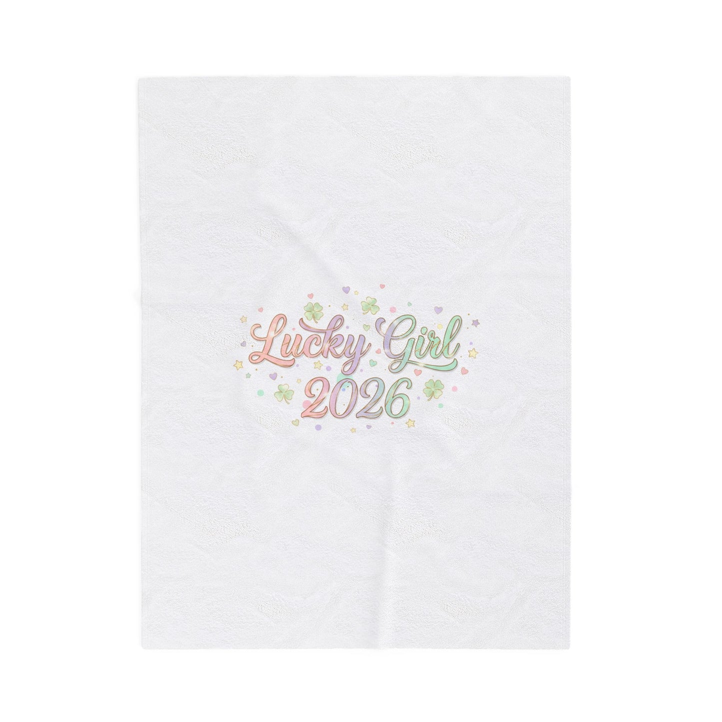 Lucky Girl 2026 Plush Blanket | manifest luck, lucky charms-All Over Prints-Haxberry-Printify