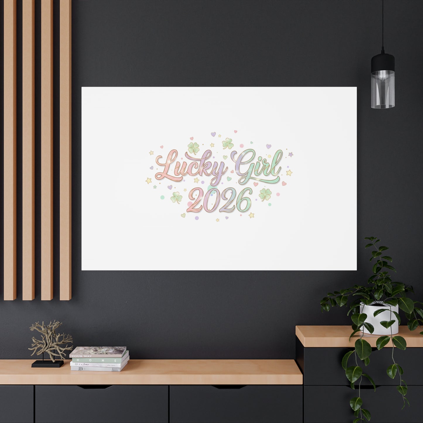 Lucky Girl 2026 Canvas | Manifest Luck, Lucky Charms Wall Art-Canvas-Haxberry-Printify