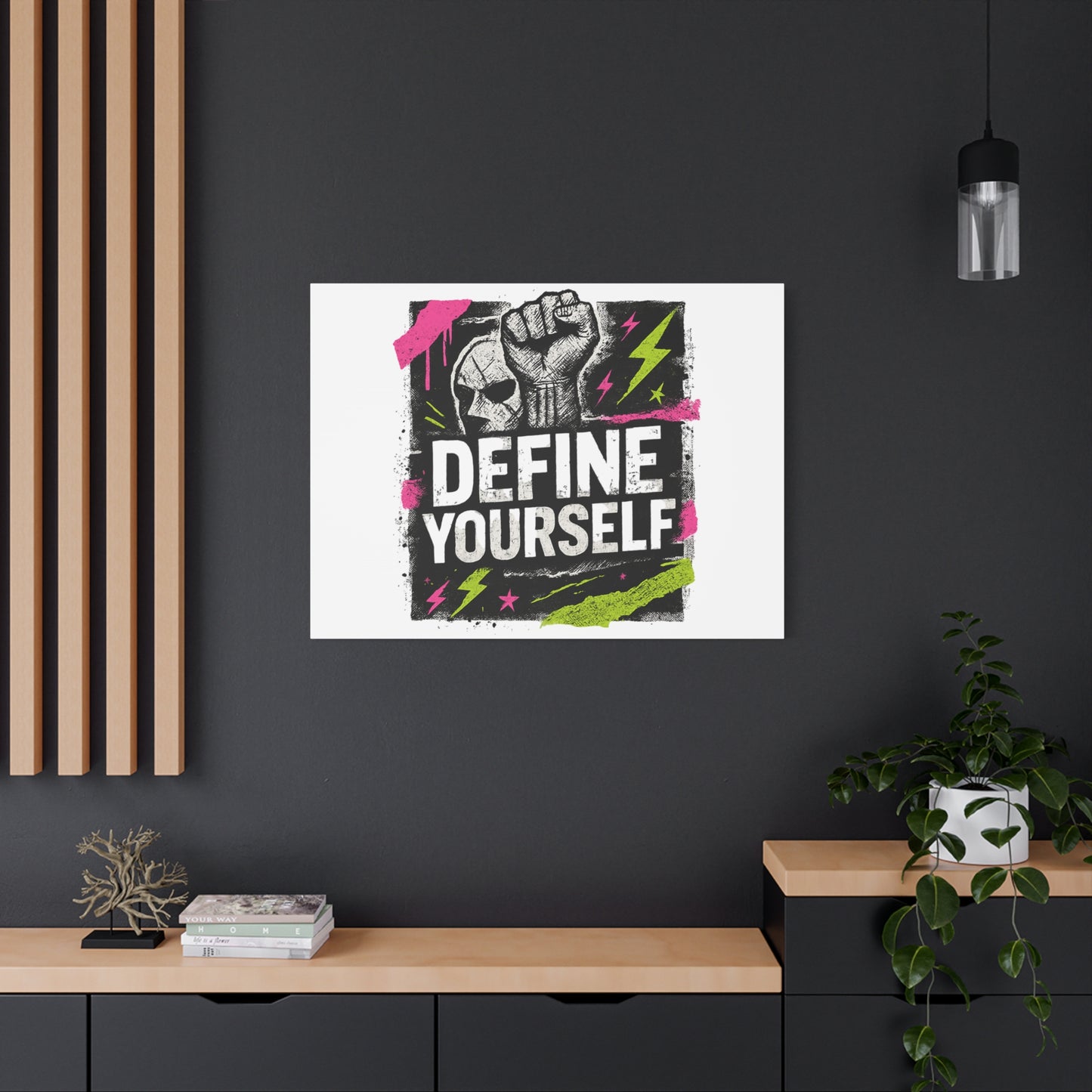 Define Yourself Canvas Wall Art — Bold Motivational Matte Print-Canvas-Haxberry-Printify