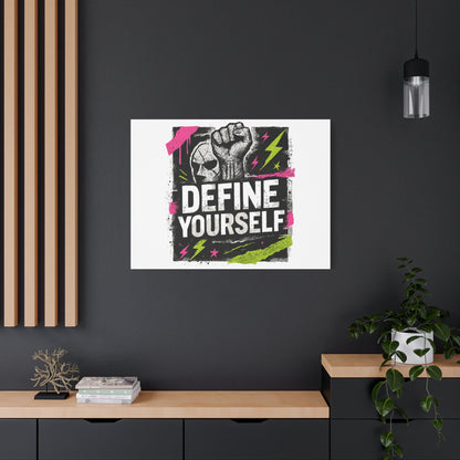 Define Yourself Canvas Wall Art — Bold Motivational Matte Print-Canvas-Haxberry-Printify