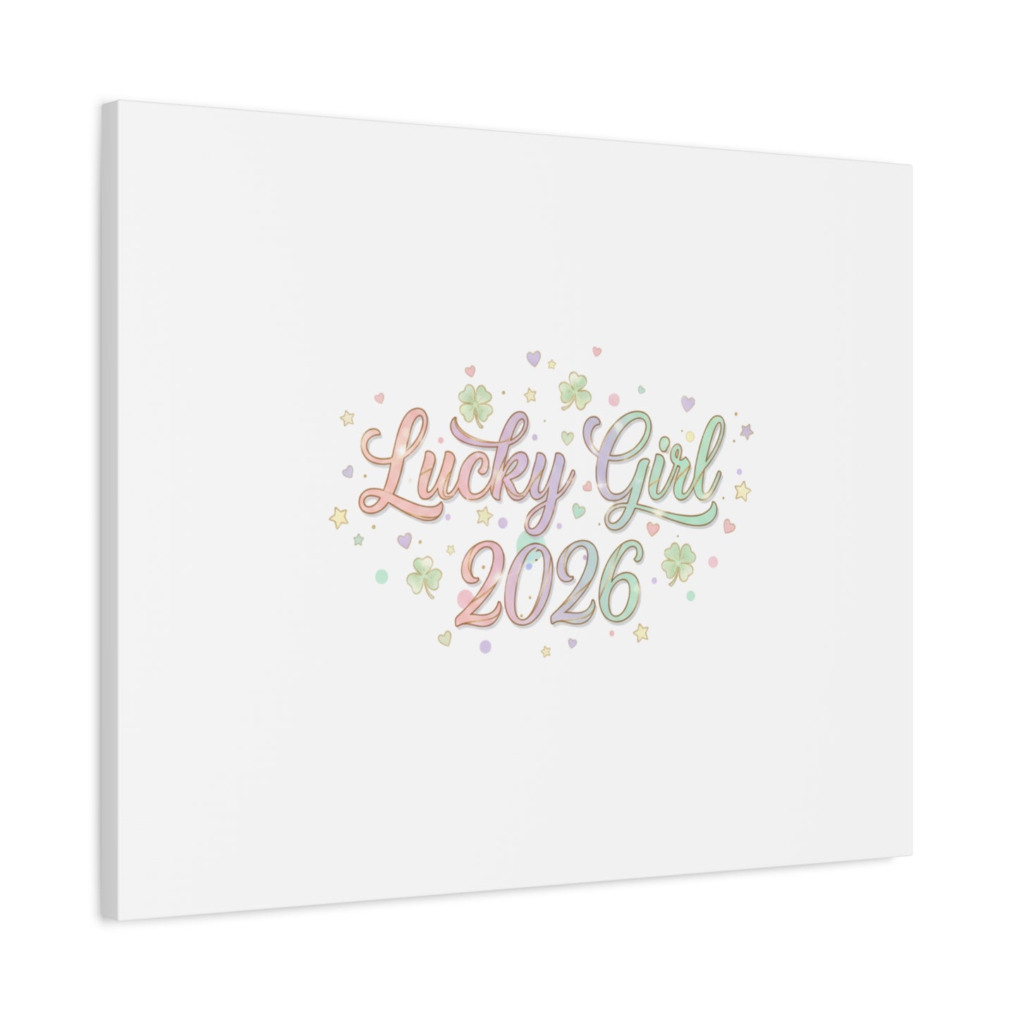 Lucky Girl 2026 Canvas | Manifest Luck, Lucky Charms Wall Art-Canvas-Haxberry-Printify