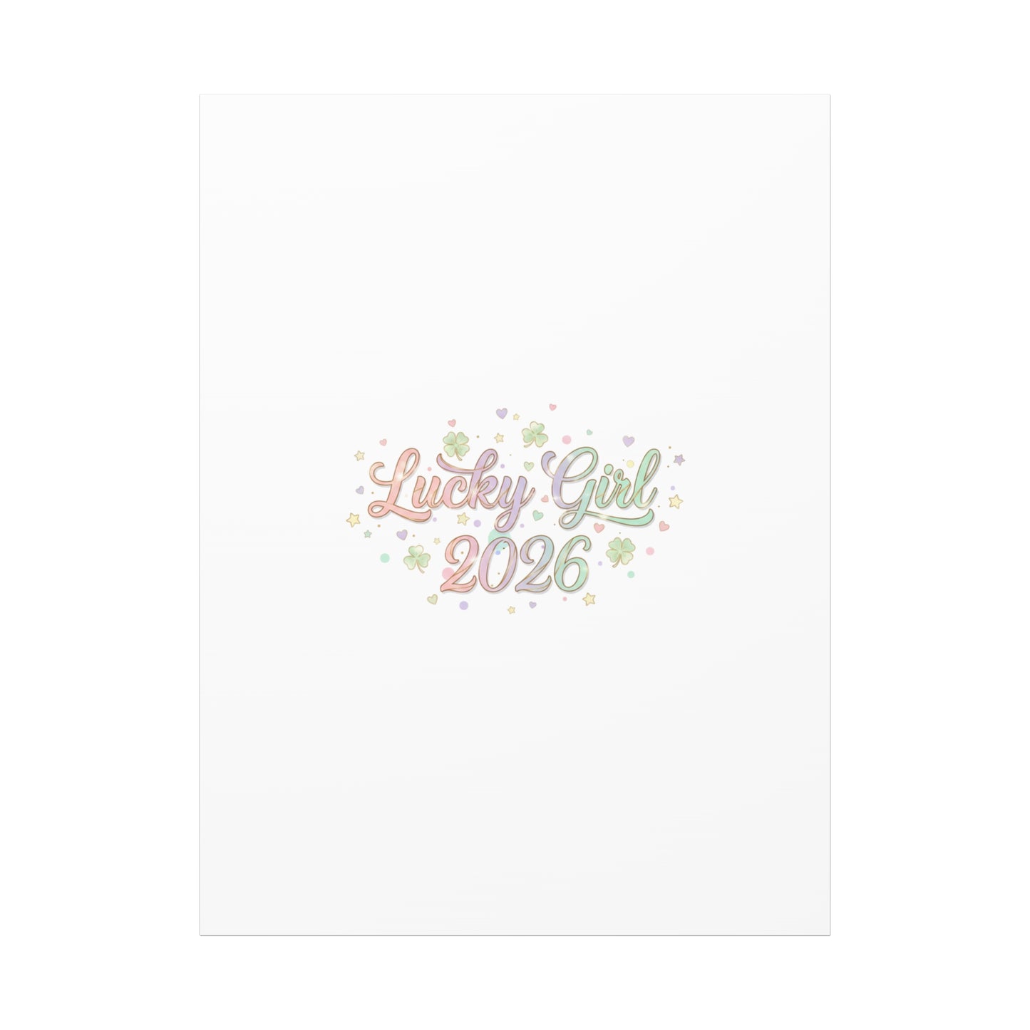 Lucky Girl 2026 Canvas | Manifest Luck, Lucky Charms Wall Art-Canvas-Haxberry-Printify