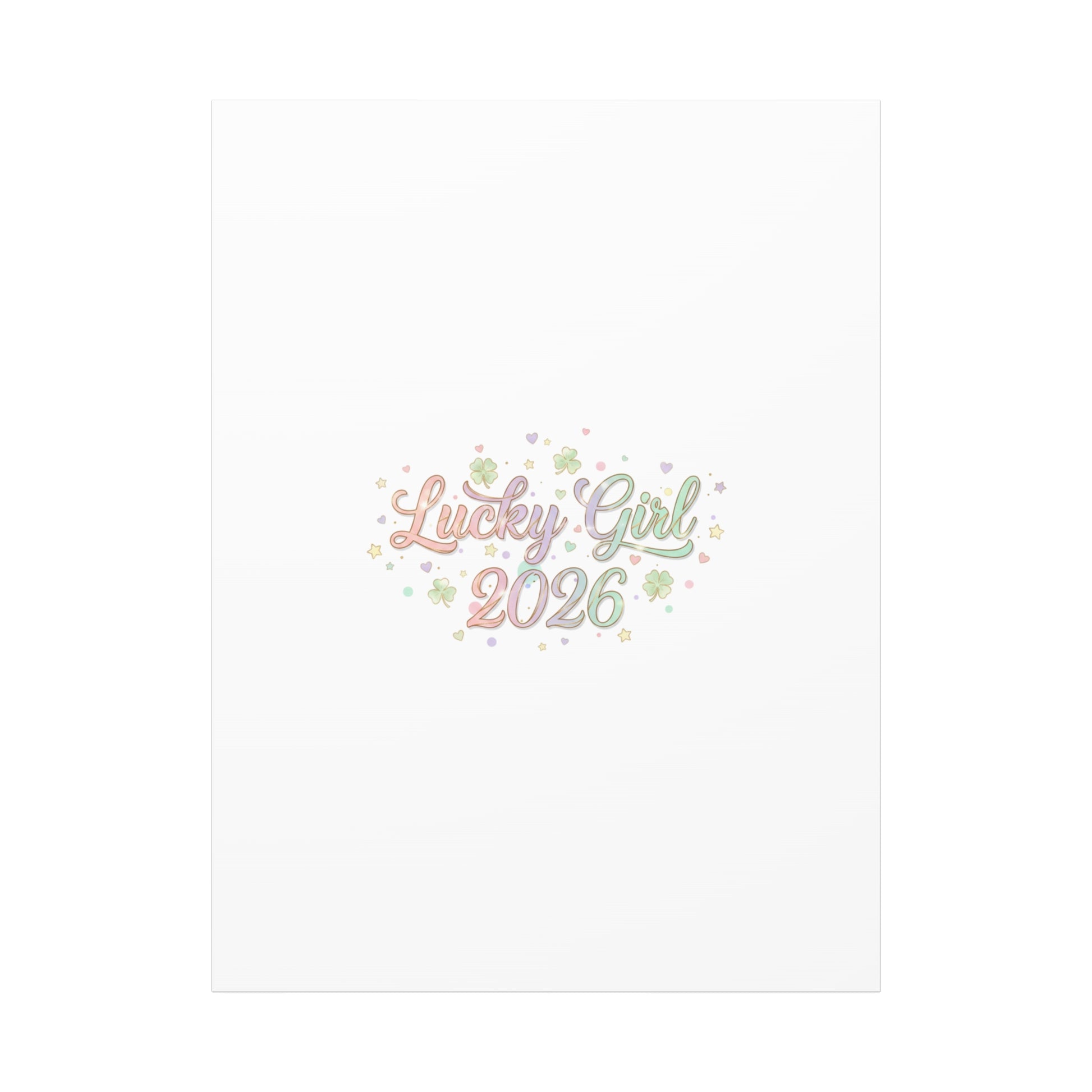 Lucky Girl 2026 Canvas | Manifest Luck, Lucky Charms Wall Art-Canvas-Haxberry-Printify