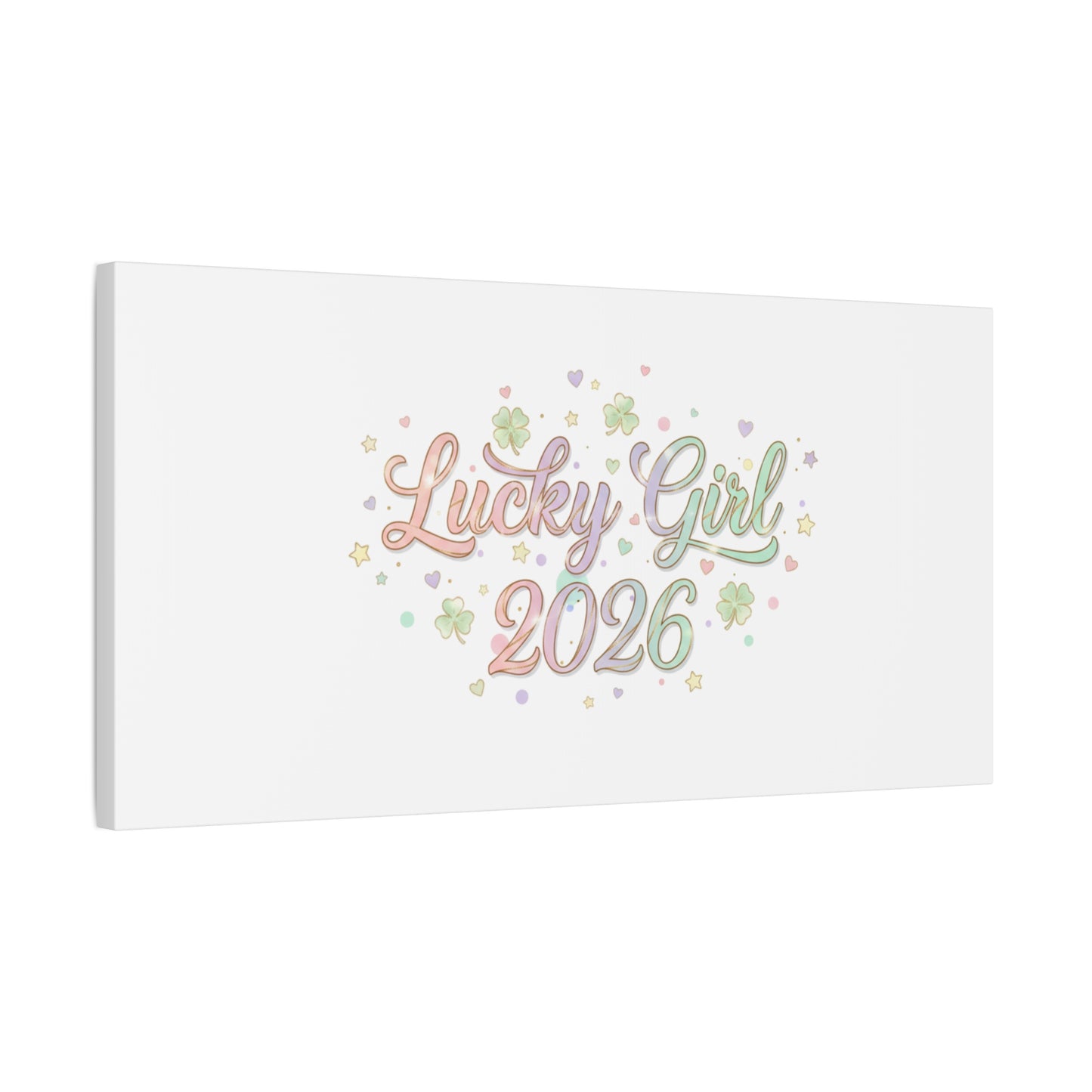 Lucky Girl 2026 Canvas | Manifest Luck, Lucky Charms Wall Art-Canvas-Haxberry-Printify