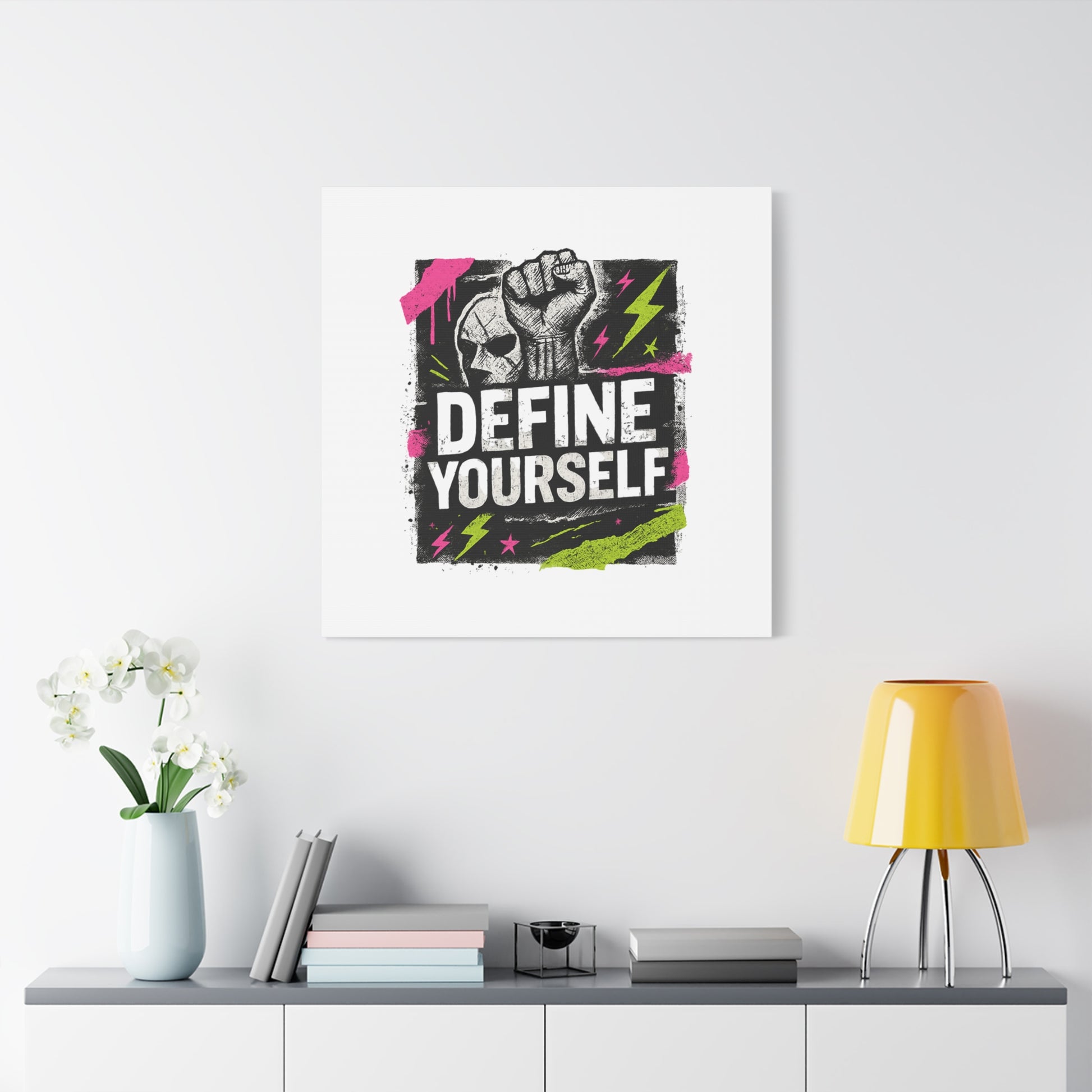 Define Yourself Canvas Wall Art — Bold Motivational Matte Print-Canvas-Haxberry-Printify